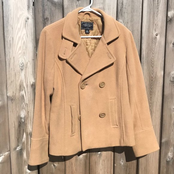American Eagle Outfitters Jackets & Blazers - American Eagle Coat Wool Camel Coat Size Large